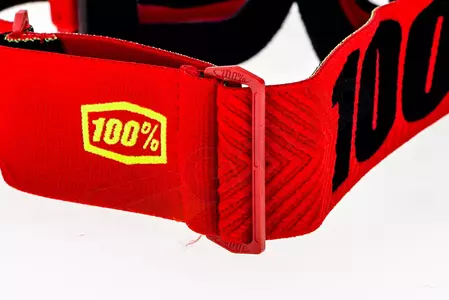 Gogle motocyklowe 100% Procent model Accuri Enduro Saarinen kolor czerwony (przeźroczysta podwójna szybka)-7