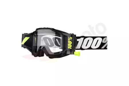 Gafas de moto 100% Porcentaje modelo Accuri Forecast Tornado Roll-Off color negro cristal transparente - 50220-059-02