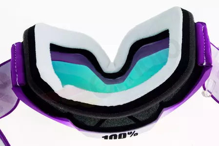 Gafas de moto 100% Porcentaje modelo Accuri Framboise color Violeta/blanco cristal rojo espejo (cristal transparente adicional)-10