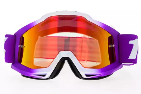 Gafas de moto 100% Porcentaje modelo Accuri Framboise color Violeta/blanco cristal rojo espejo (cristal transparente adicional)-2