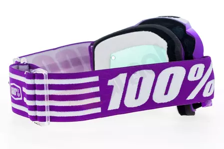 Gafas de moto 100% Porcentaje modelo Accuri Framboise color Violeta/blanco cristal rojo espejo (cristal transparente adicional)-5