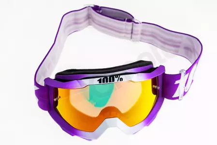 Gafas de moto 100% Porcentaje modelo Accuri Framboise color Violeta/blanco cristal rojo espejo (cristal transparente adicional)-7