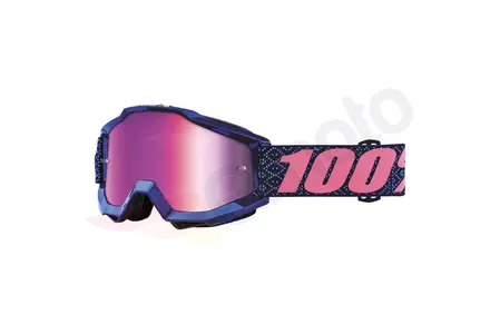 Gafas de moto 100% Percent modelo Accuri Futura azul (cristal espejo rosa)-1