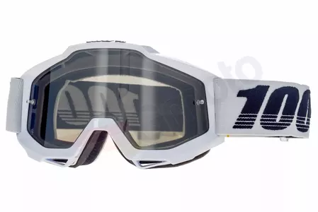Gafas de moto 100% Porcentaje modelo Accuri Galactica color blanco cristal plata espejo (adicional cristal transparente)-1