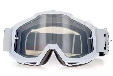 Gafas de moto 100% Porcentaje modelo Accuri Galactica color blanco cristal plata espejo (adicional cristal transparente)-2