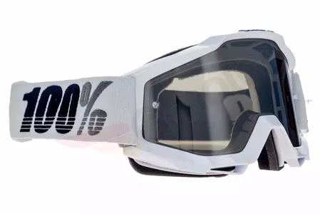 Gafas de moto 100% Porcentaje modelo Accuri Galactica color blanco cristal plata espejo (adicional cristal transparente)-3
