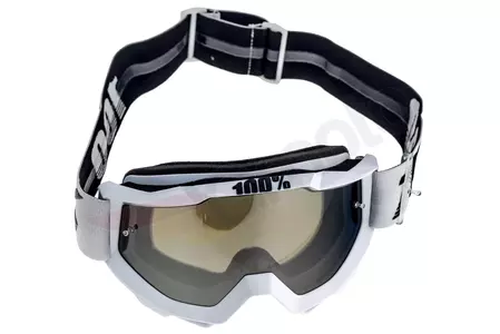 Motorističke naočale 100% Percent model Accuri Galactica, bijela boja, srebrno ogledalo (dodatna prozirna leća)-7