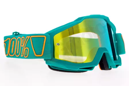 Gafas de moto 100% Porcentaje modelo Accuri Galak color verde cristal dorado espejo-3