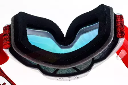 Gafas de moto 100% Porcentaje modelo Accuri Graham color blanco/granate rojo cristal espejo (cristal transparente adicional)-10