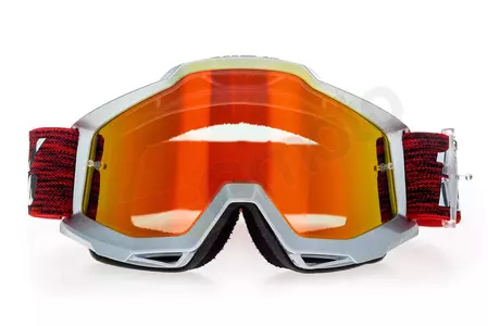Gafas de moto 100% Porcentaje modelo Accuri Graham color blanco/granate rojo cristal espejo (cristal transparente adicional)-2