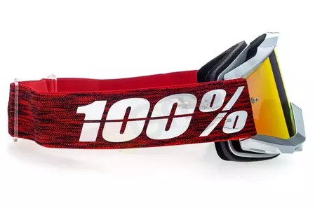 Gafas de moto 100% Porcentaje modelo Accuri Graham color blanco/granate rojo cristal espejo (cristal transparente adicional)-4