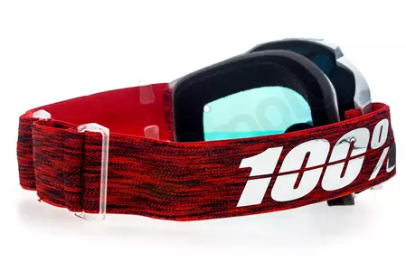 Gafas de moto 100% Porcentaje modelo Accuri Graham color blanco/granate rojo cristal espejo (cristal transparente adicional)-5