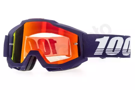Gafas de moto 100% Porcentaje modelo Accuri Grib color azul cristal rojo espejo (cristal transparente adicional)-1
