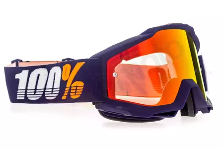 Gafas de moto 100% Porcentaje modelo Accuri Grib color azul cristal rojo espejo (cristal transparente adicional)-3