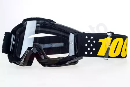 Gafas de moto 100% Porcentaje modelo Accuri Jr Youth Pistol infantil color negro/amarillo cristal transparente - 50300-283-02