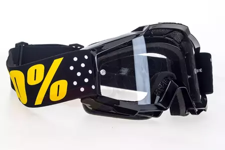 Gafas de moto 100% Porcentaje modelo Accuri Jr Youth Pistol infantil color negro/amarillo cristal transparente-3