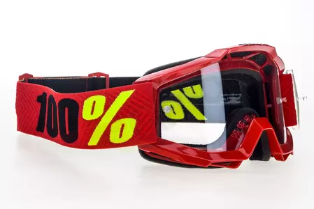 Gafas de moto 100% Porcentaje modelo Accuri Jr Youth Saarinen infantil color rojo cristal transparente-3
