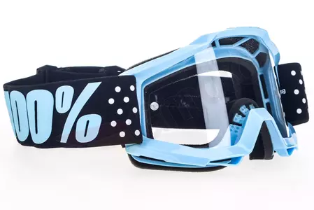 Gafas de moto 100% Porcentaje modelo Accuri Jr Youth Taichi infantil color azul cristal transparente-3