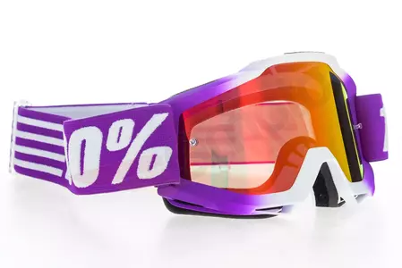 Gafas de moto 100% Porcentaje modelo Accuri Jr Youth niños Framboise color Violeta/blanco cristal rojo espejo-3