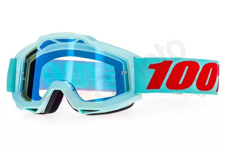 Очила за мотоциклет 100% процент модел Accuri Maldives цвят синьо огледало синьо стъкло (допълнително прозрачно стъкло) - 50210-288-02