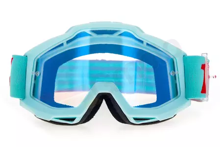 Gafas de moto 100% Porcentaje modelo Accuri Maldives color azul espejo cristal azul (cristal transparente adicional)-2