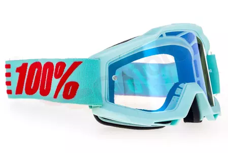 Ochelari de motocicletă 100% procente model Accuri Maldives culoare albastru oglindă albastru sticlă (sticlă transparentă suplimentară)-3
