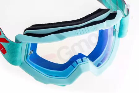 Ochelari de motocicletă 100% procente model Accuri Maldives culoare albastru oglindă albastru sticlă (sticlă transparentă suplimentară)-7