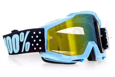 Gafas de moto 100% Porcentaje modelo Accuri Taichi color azul cristal dorado espejo (cristal transparente adicional)-3