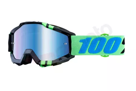 Motociklističke naočale 100% Percent model Accuri Zerg, crno/zelene (dupla leća, plavo ogledalo)-1
