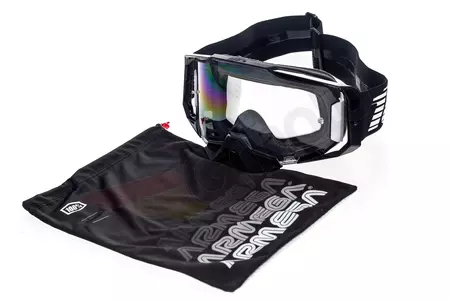Motoros szemüveg 100% Százalékos modell Armega Black szín fekete átlátszó üveg fekete-11