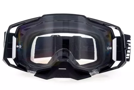 Motorcykelbriller 100% procent model Armega Black farve sort gennemsigtigt glas-2