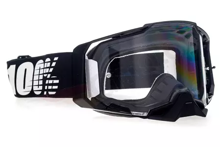 Brýle na motorku 100% Procento model Armega Black barva černá průhledné sklo-3