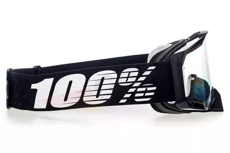 Ochelari de motocicletă 100% procente model Armega Black culoare negru sticlă transparentă neagră-4