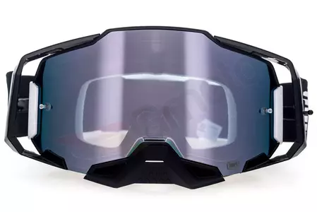Motorbril 100% Procent model Armega Zwart kleur zwart glas zilver spiegel-2