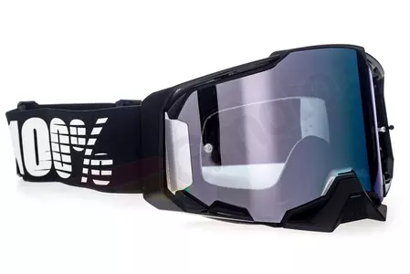 Gafas de moto 100% Percent modelo Armega Black color negro cristal plata espejo-3
