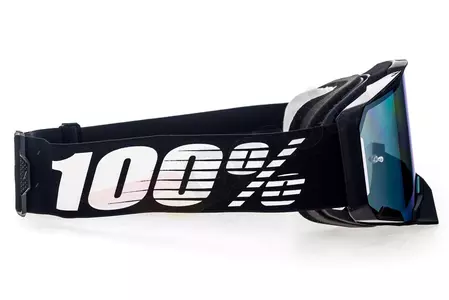 Motocikla brilles 100% Percent modelis Armega Black krāsa melns stikls sudraba spogulis-4