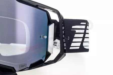 Óculos de proteção para motociclistas 100% Percentagem modelo Armega Preto vidro preto espelho prateado-9