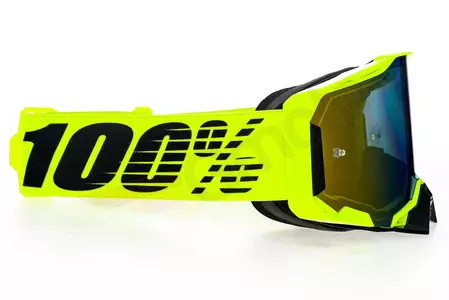 Motocikla brilles 100% Percent modelis Armega Nuclear Circus fluo dzeltena krāsa zelta spoguļstikls-4