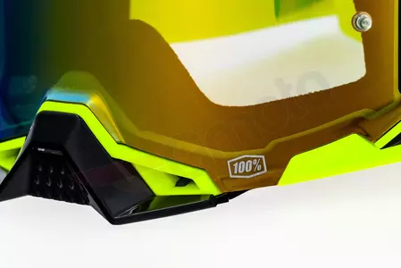 Motorcykelbriller 100% procent model Armega Nuclear Circus fluo gul farve guld spejlglas-7