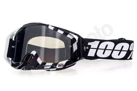 Gafas de moto 100% Porcentaje Racecraft Alta color negro/blanco cristal plata espejo-1