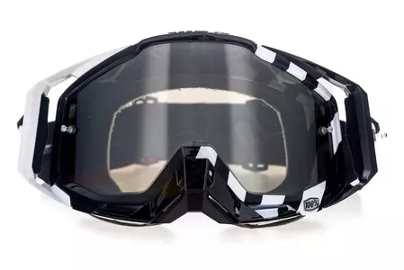 Gafas de moto 100% Porcentaje Racecraft Alta color negro/blanco cristal plata espejo-2