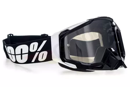 Gafas de moto 100% Porcentaje Racecraft Alta color negro/blanco cristal plata espejo-3