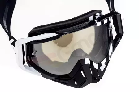 Motociklističke naočale 100% Percent Racecraft Alta, crno/bijele, srebrna zrcalna leća-7