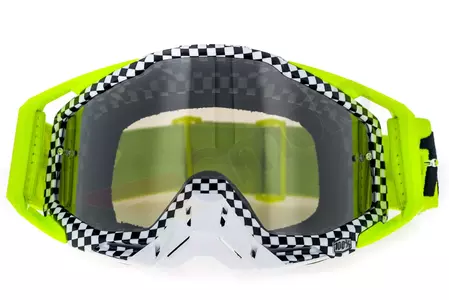 Gafas de moto 100% Porcentaje Racecraft Andre color negro/blanco/amarillo fluo cristal plata espejo-2