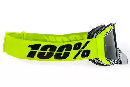Gafas de moto 100% Porcentaje Racecraft Andre color negro/blanco/amarillo fluo cristal plata espejo-4