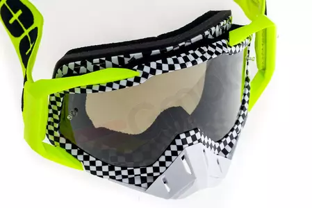 Gafas de moto 100% Porcentaje Racecraft Andre color negro/blanco/amarillo fluo cristal plata espejo-7