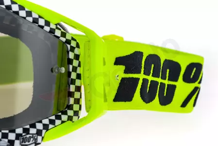 Gafas de moto 100% Porcentaje Racecraft Andre color negro/blanco/amarillo fluo cristal plata espejo-9