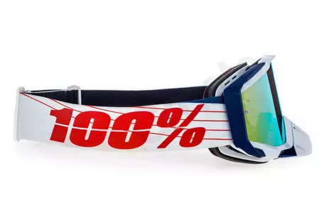 Gafas de moto 100% Racecraft Bibal color azul/blanco cristal dorado espejo-4