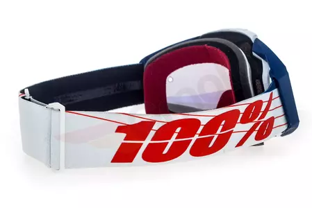 Gafas de moto 100% Racecraft Bibal color azul/blanco cristal dorado espejo-5
