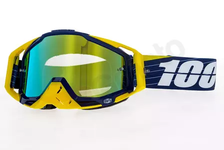 Gafas de moto 100% Porcentaje Racecraft Bibal color azul/amarillo oro espejo cristal-1